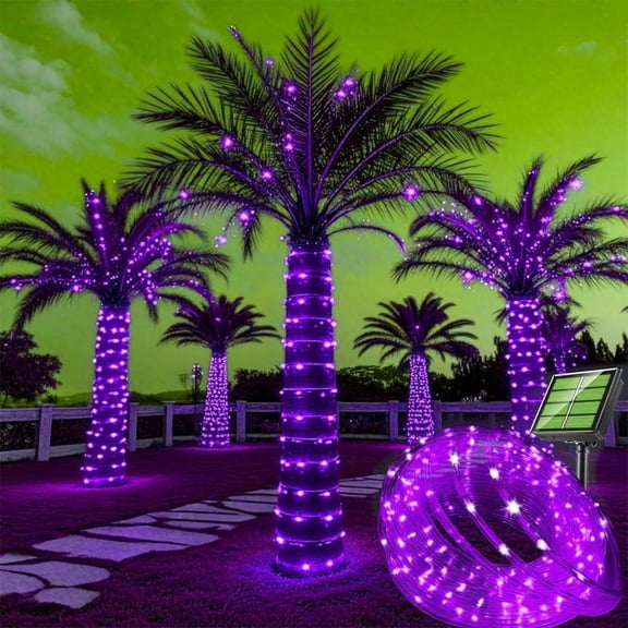 Solar Rope String Lights, 22M/72ft 200LEDs Waterproof Copper Wire Lights Tube, Outdoor Rope Lights for Garden Yard Path Fence Tree Wedding Party Decorative