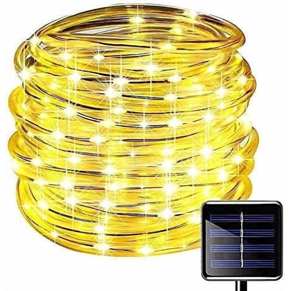 Solar Rope String Lights, 22M/72ft 200LEDs Waterproof Copper Wire Lights Tube, Outdoor Rope Lights for Garden Yard Path Fence Tree Wedding Party Decorative