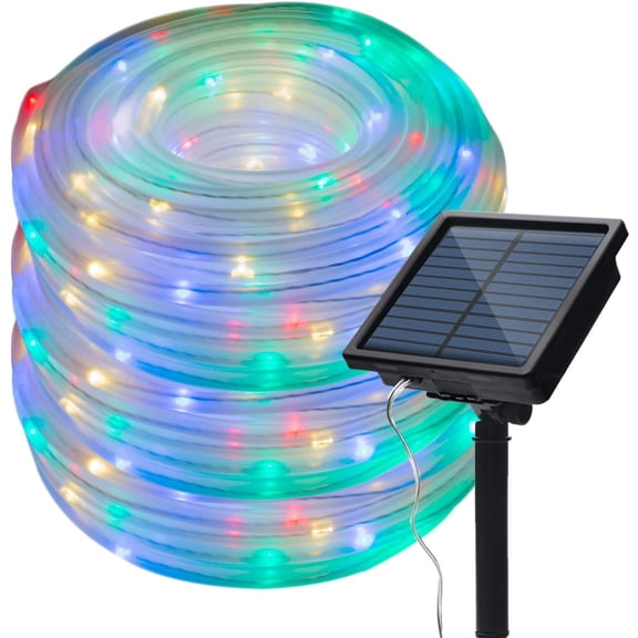 Solar Rope String Lights, 7M 50LED Rope String Lights Solar Outdoor String Lights with 8 Mode Waterproof for Garden