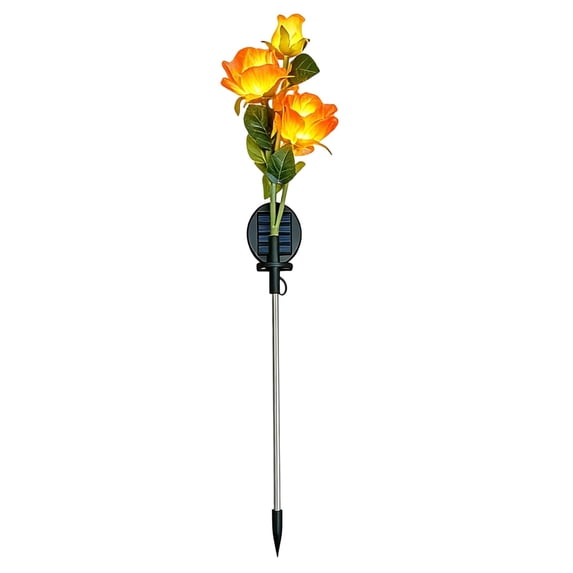 Solar Rose Lights Flower Stake with Roses, for Outdoor Garden Cemetery Patio Yard Pathway Decoration