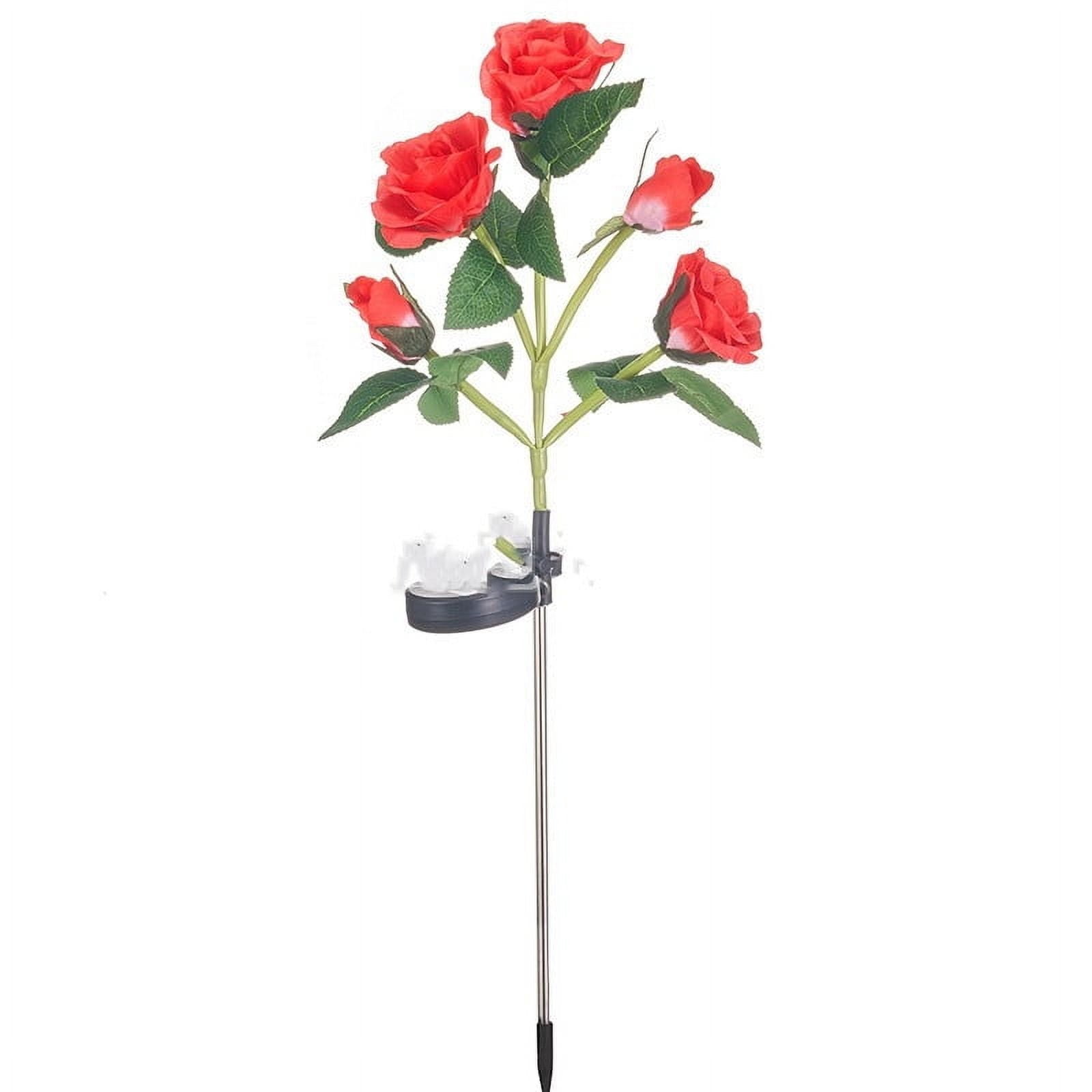 Solar Roses Flowers Lights Outdoor, Garden Light Waterproof Cemetery ...