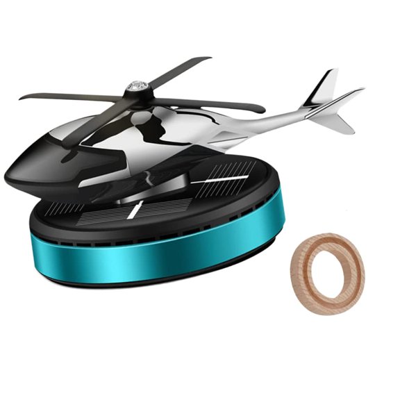 Solar Rotating Blue Car Air Fresheners,Helicopter Shape Car Diffuser,CarEssen-tialOil Diffuser,Home and Car Interior Decoration Accessories Without Fragrance Oil