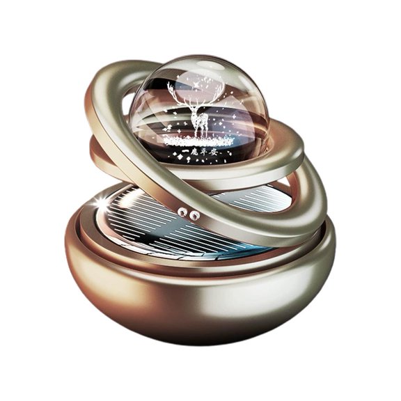 Solar Rotating Car Freshener with Aromatherapy Function for Cars, Homes and Offices