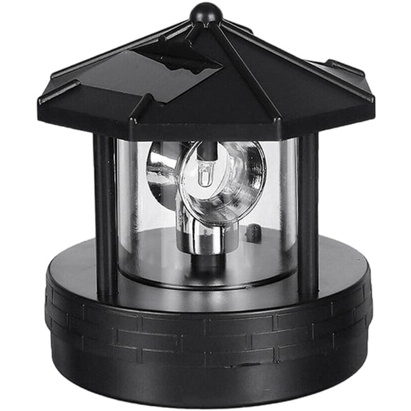 Solar Powered Rotating Lighthouse Lawn Light For Garden Decoration Waterproof Plastic Outdoor Lighting Paths Lights