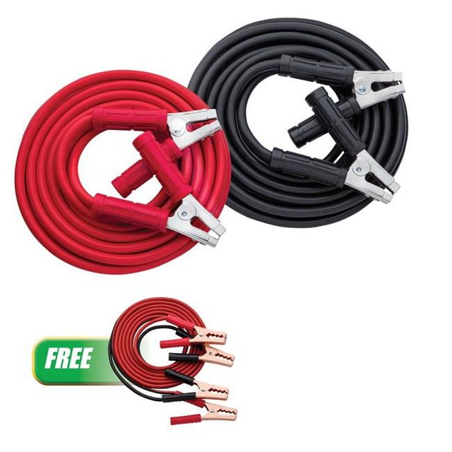 Solar SOL-401252P 12 ft. 1GA 800A Booster Cable Set with Free 10 GA Twin Booster Cables with 250A