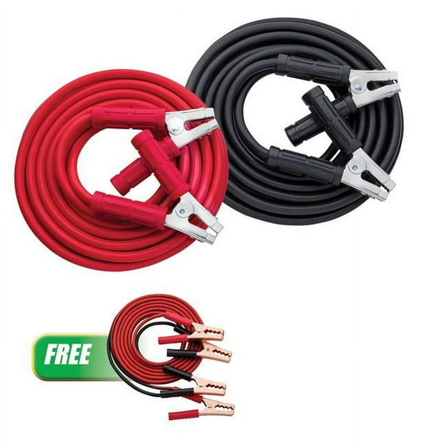 Solar SOL-401252P 12 ft. 1GA 800A Booster Cable Set with Free 10 GA Twin Booster Cables with 250A