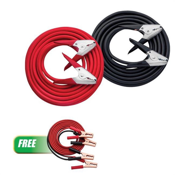 Solar SOL-402252P 12 ft. 2GA 600A Booster Cable Set with Free 10 GA Twin Booster Cables with 250A