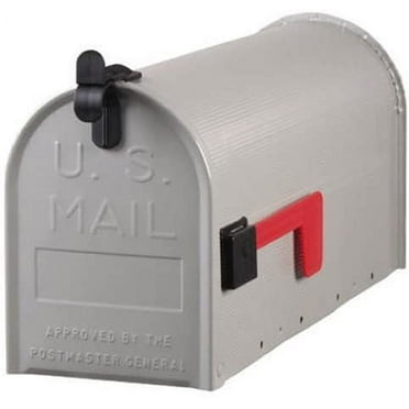 Solar ST100000 Mailbox, Standard Size, White, Galvanized Steel, Post Mount, Rural, USPS Approved