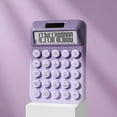 thumbnail image 1 of Solar Scientific Calculator - 12-Digit LCD Display Candy Color Keys Dual Power Source Portable Office Calculator Energy Efficient Math Tool(B-Dark Purple), 1 of 4