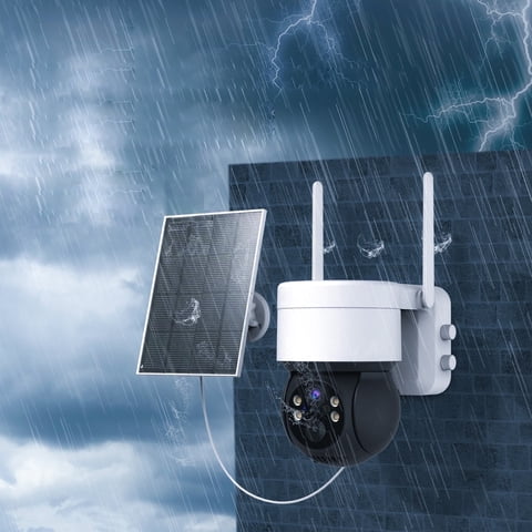 Solar Security Cameras Wireless Outdoor, 1080P WiFi Camera with Solar Panel Battery Powered Surveillance System IP65 Waterproof, Motion Sensor, 2-Way Audio, Color Night Vision, SD Card Support