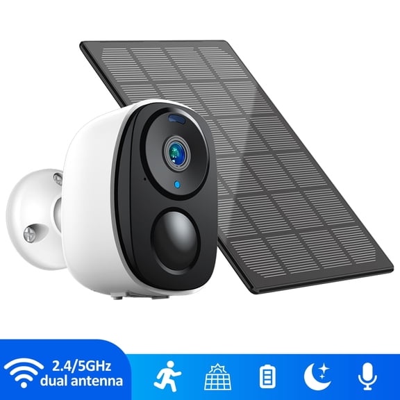 Solar Security Cameras Wireless Outdoor, Battery Powered 3K 4MP wifi Cameras for Home Surveillance, PIR/AI Motion Detection, Waterproof, Color Night Vision, 2-Way Audio, Cloud/SD Storage