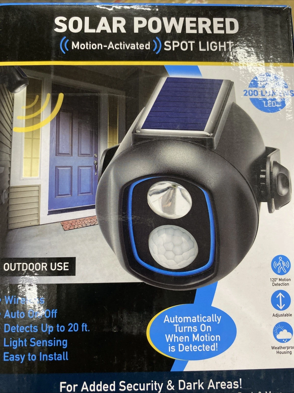 Solar Sentry Solar Powered Motion Activated Outdoor Spot Light