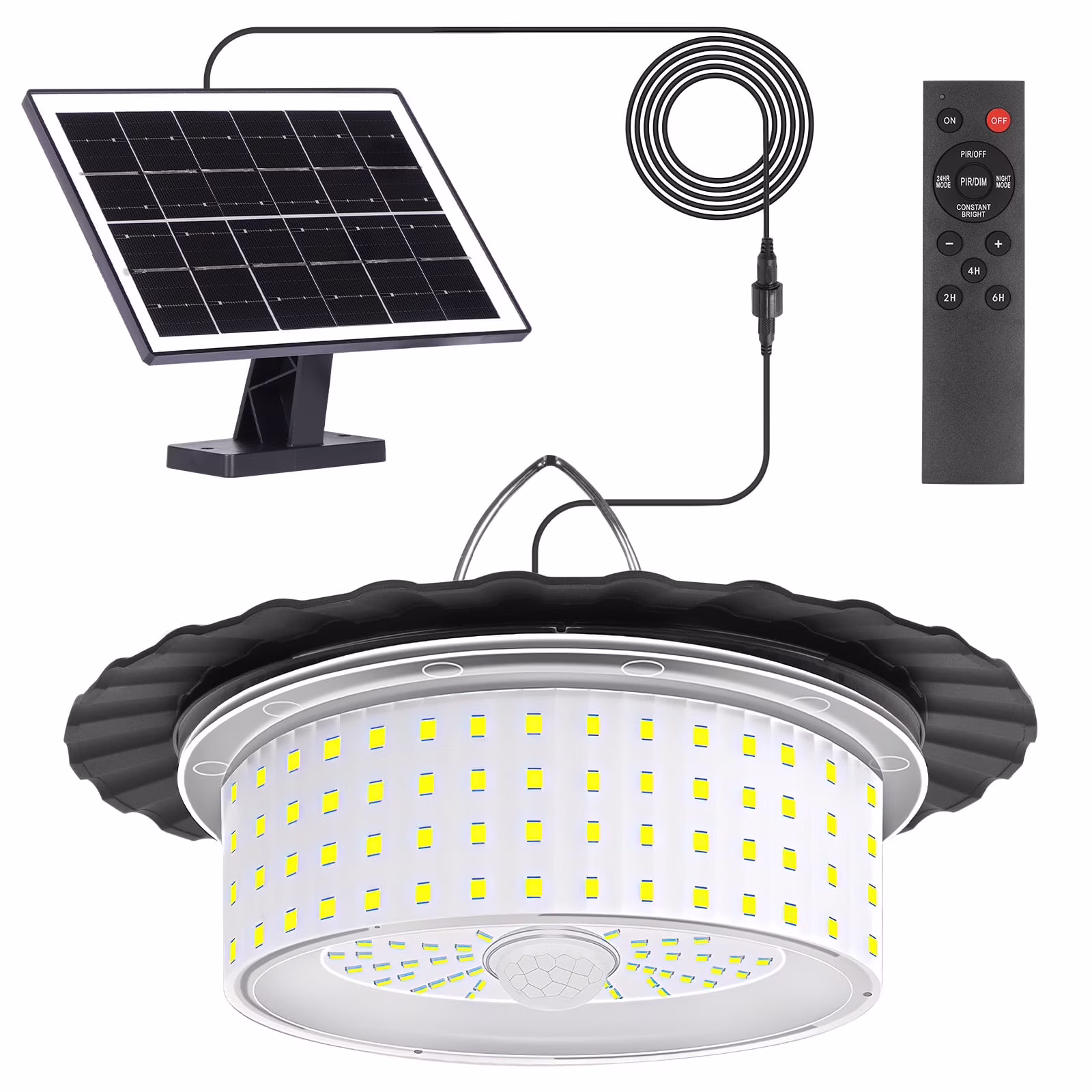 Solar Magnetic Pendant Light - 244 LED Waterproof with Remote & Timer