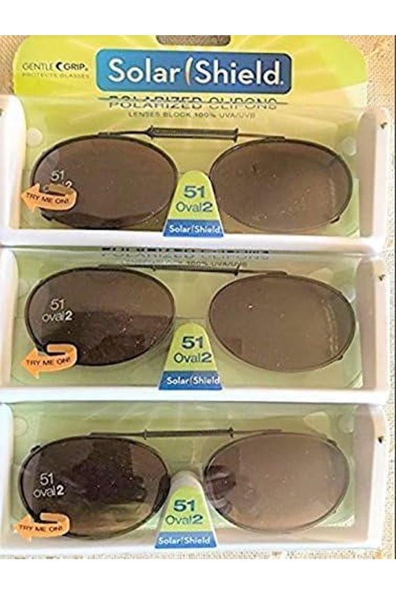 3 51 oval 2 Full Frame Polarized Clip On Sunglasses Brown