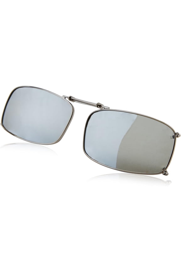 Clipon Rec 8 54 Polarized Rectangular Sunglasses, Gunmetal, 54 mm