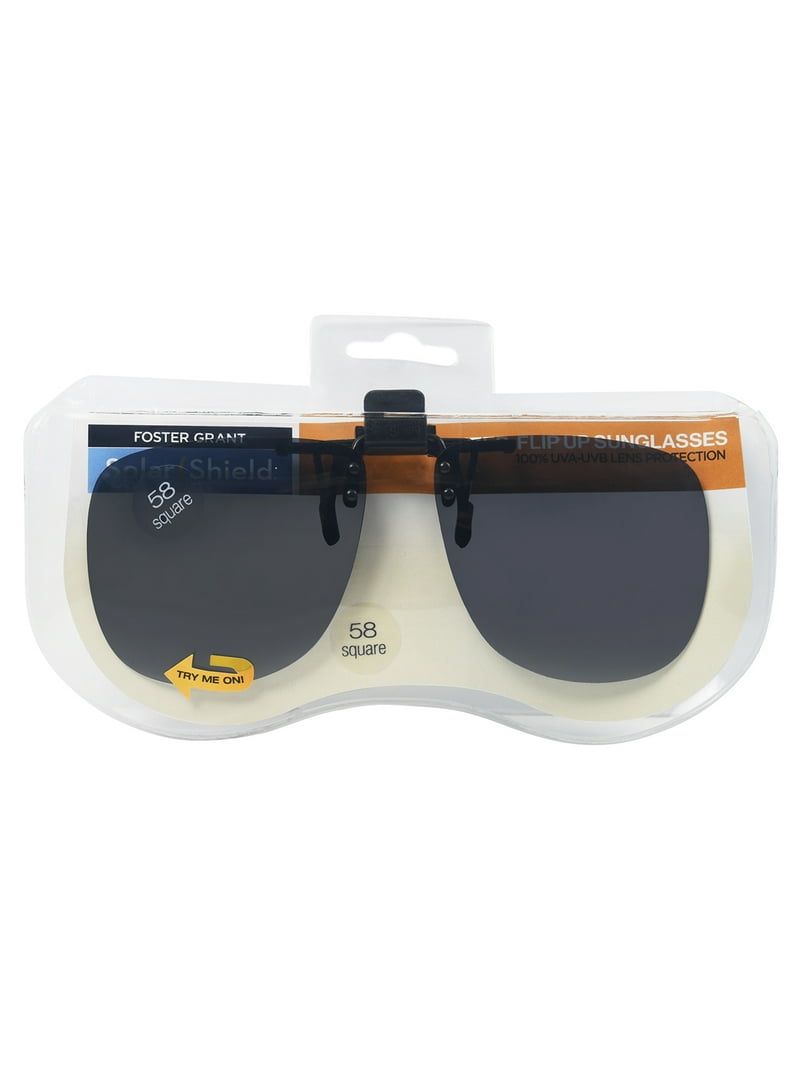 SOL Solar Shield Dioptics Clip On Square Fashion Sunglasses - Walmart.com