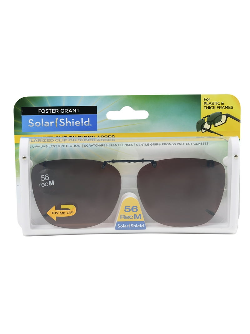 Solar Shield Clip Ons Polarized Sunglasses for Eyeglasses Black