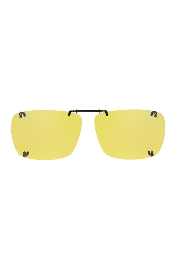 Dioptics Unisex Clip On Rectangle Fashion Sunglasses, Black Yellow, 58 Rec G