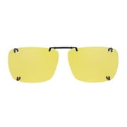 Solar Shield Dioptics Unisex Clip On Rectangle Fashion Sunglasses, Black Yellow, 58 Rec G