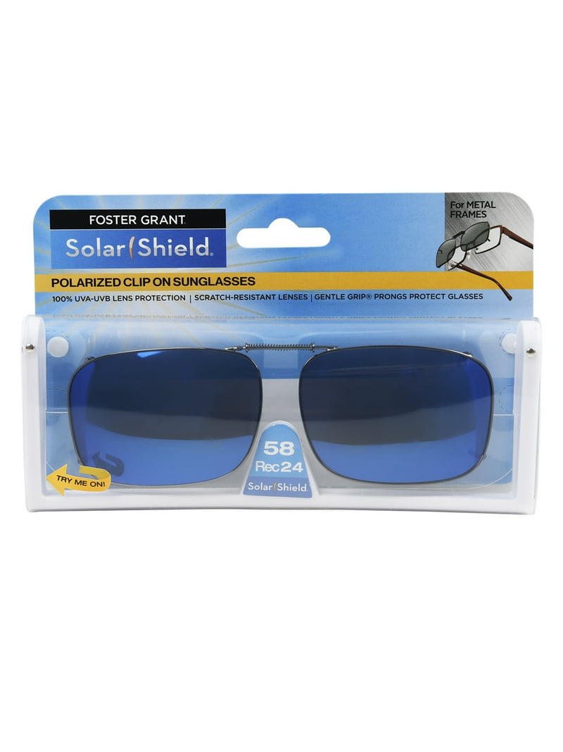 Solar Shield Dioptics Unisex Clip On Rectangle Fashion Sunglasses