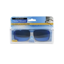 Solar Shield Dioptics Unisex Clip On Rectangle Fashion Sunglasses, Blue Mirror