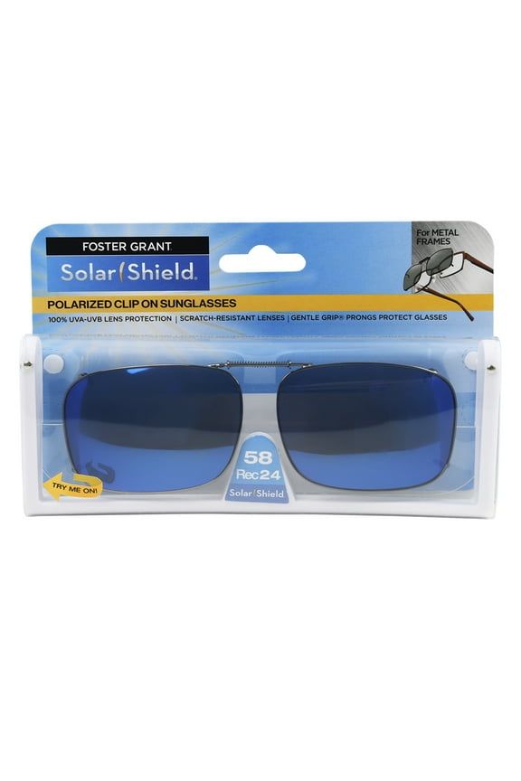 Dioptics Unisex Clip On Rectangle Fashion Sunglasses, Blue Mirror