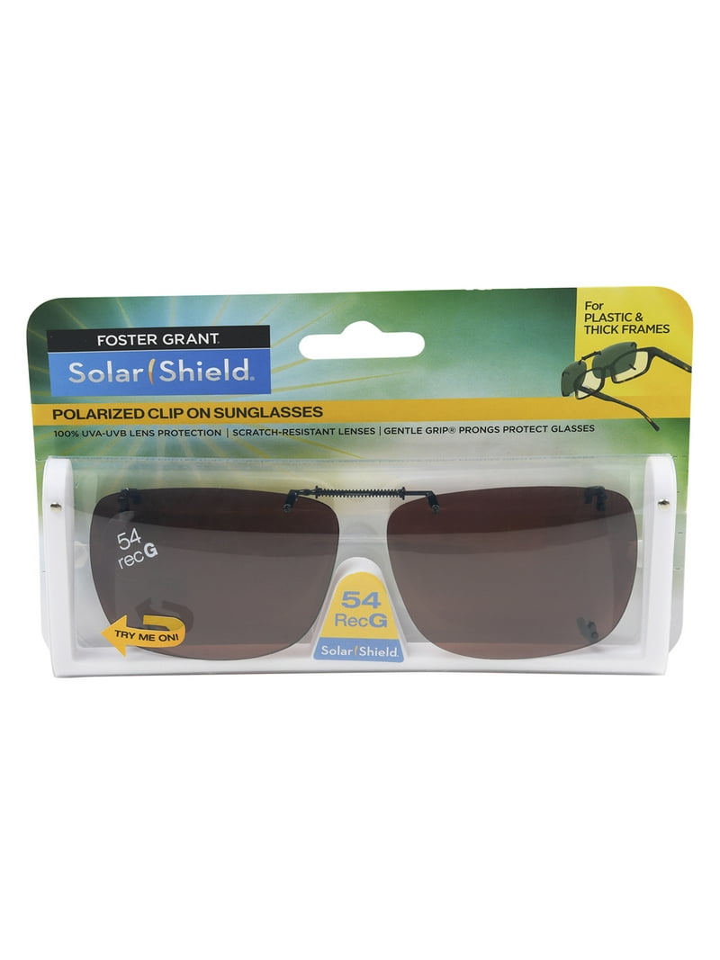Solar Shield Dioptics Unisex Clip On Rectangle Sport Sunglasses