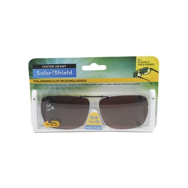 Solar Shield Dioptics Unisex Clip On Rectangle Sport Sunglasses, Black, 54 Rec G