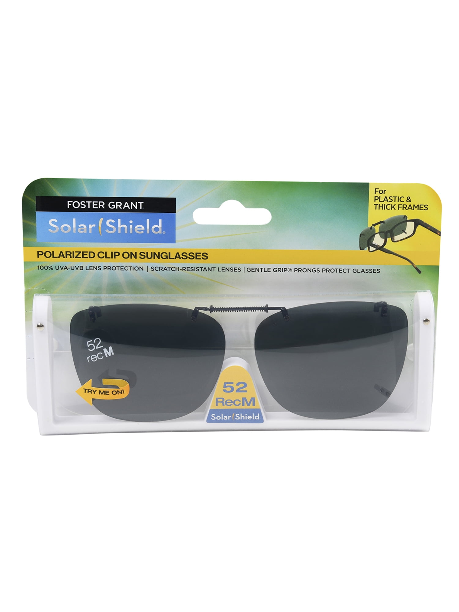 Solar Shield Dioptics Rectangle Black Sunglass Adult Unisex Size One Size