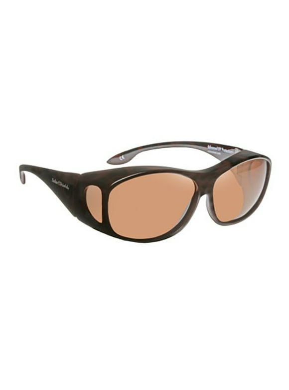 Solar Shield Dioptics Unisex Rectangle Tortoise Sport Sunglasses Brown