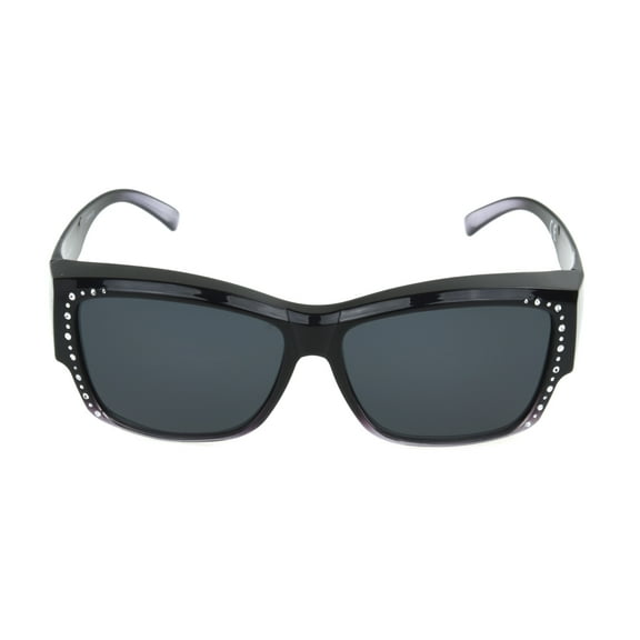 Solar Shield Dioptics Unisex Square Fashion Sunglasses Black