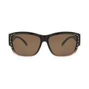 Solar Shield Dioptics Unisex Square Fashion Sunglasses, Leopard Brown