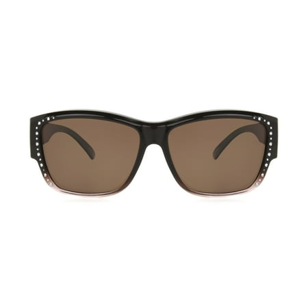 Solar Shield Dioptics Unisex Square Fashion Sunglasses Brown