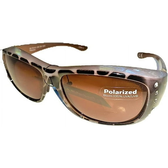 Solar Shield Fits Over FO-011 Large Tortoise/Gray Rhinestones polarized