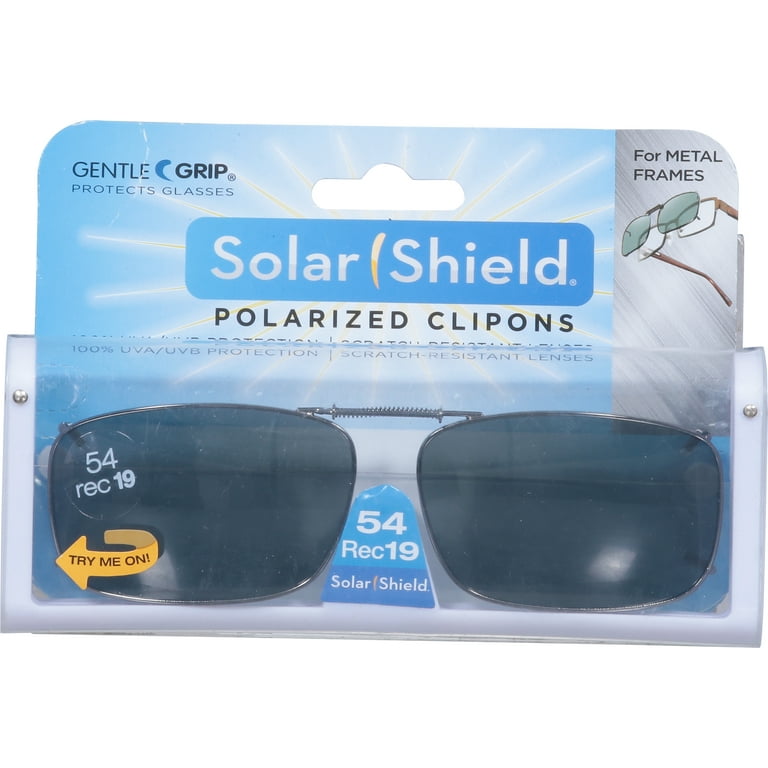Solar Shield Gray 54 Rec19 Polarized Clipons Sunglasses 1 ea