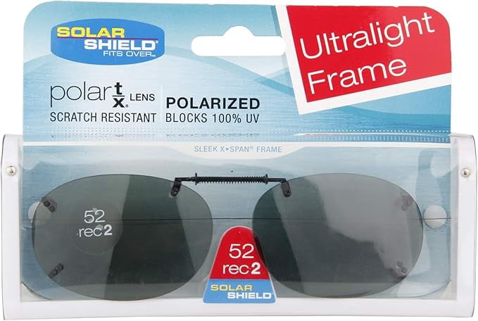 Solar Shield Polarized 52 rec2 Clip On Ultrlight Frame Sunglasses ...