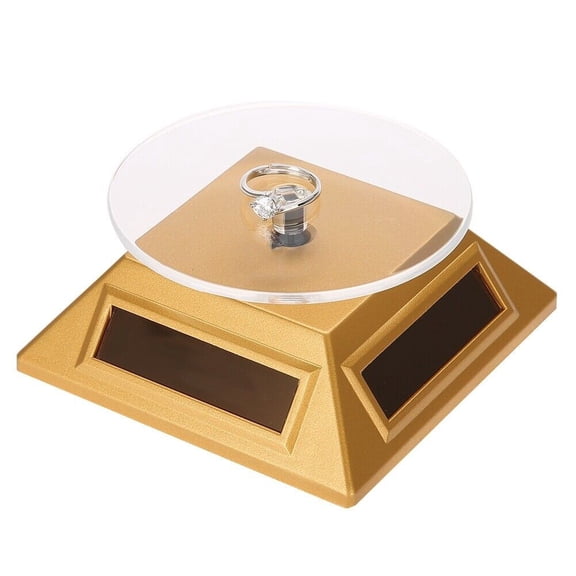 Solar Showcase 360 Degrees Turntable Rotating Jewelry Organizer Display Stand Gold