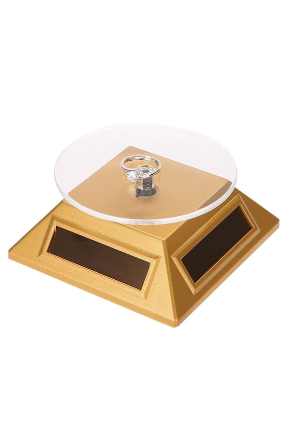 Solar Showcase 360 Degrees Turntable Rotating Jewelry Organizer Display Stand Gold