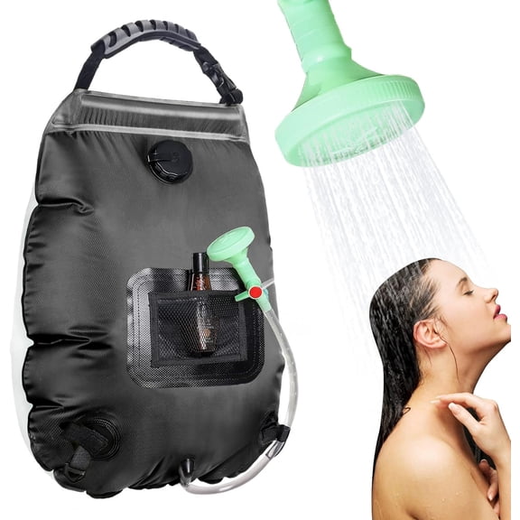 Solar Shower Bag | 5 Gal/20L Solar Heating Camping Shower Bag | Removable Hose | On-Off Switchable Shower Head | Ducha Portatil | Traveling Shower | Portable Shower for Beach Swimming, Hiking