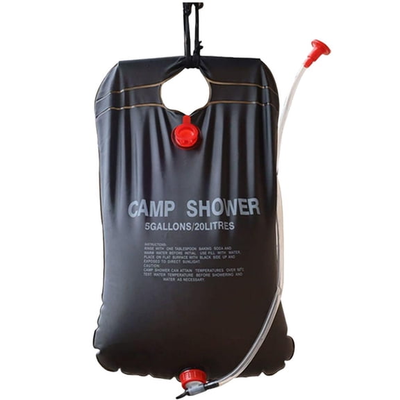 Solar Shower Bag, Camping Shower Bag, Portable Shower Bag with Removable Hose and On-Off Switchable Shower Head for Water Storage - Shape A