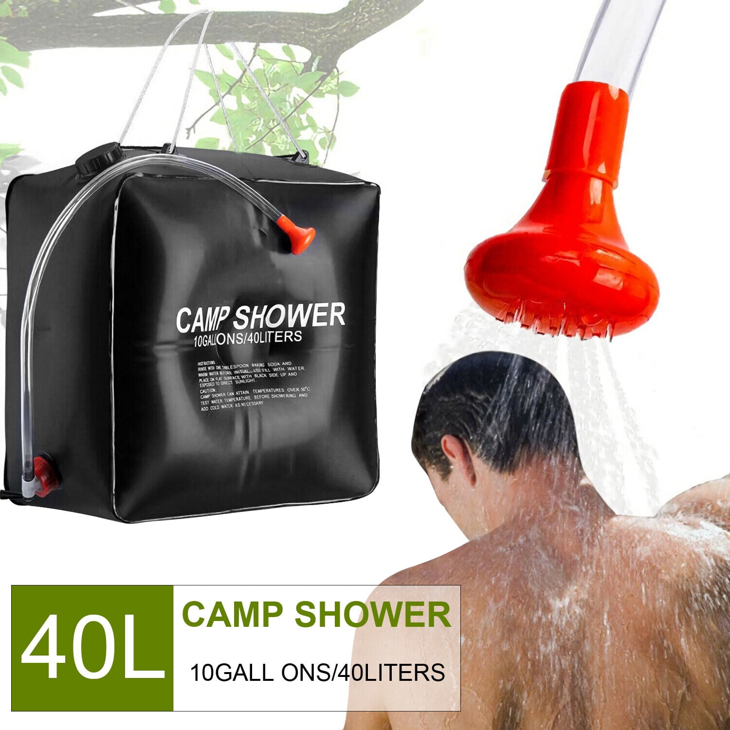 Solar Shower Bag Portable Shower for Camping Heating Camping Shower Bag 10 Gallons/40L Hot Water