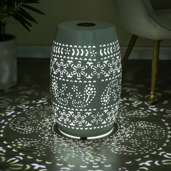 Solar Side Table Built-In Solar Powered Light