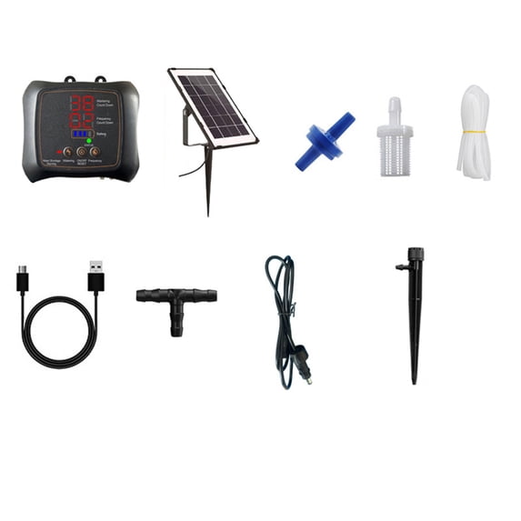 Solar Smart Automatic Watering System for Plants, Self-Watering Drip Irrigation Kit with Timer, Eco-Friendly Solar/USB Charging, Water Level Reminder