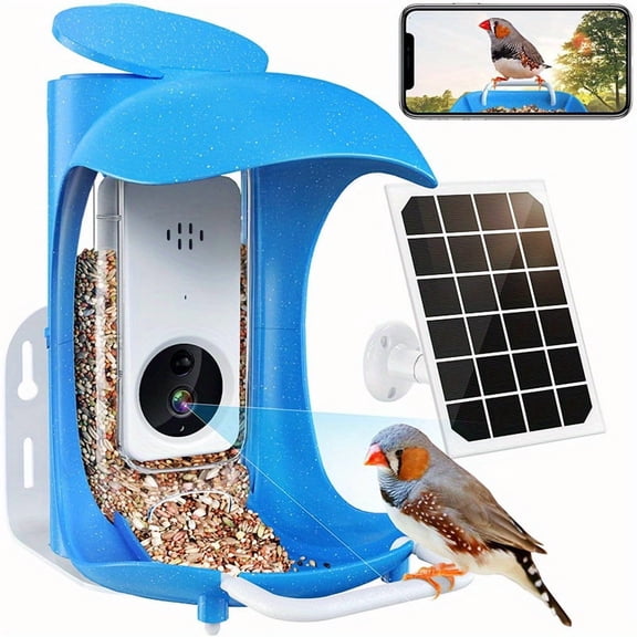 Solar Smart Bird Feeder Camera 1080P AI Species Identify IP65 Wireless