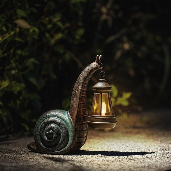 Solar Snail Garden Lights Outdoor Decor (3.15" W x 4.92" L 8.27" H), Powered Figurine for Patio Lawn Yard Porch, Indoor Decoration, Unique Gift Mom Grandma Women
