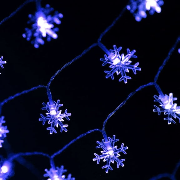 Solar Snowflake String Lights, Outdoor Garden Solar String Lights with 8 Modes Waterproof Solar Christmas Lights for Garden Party Christmas