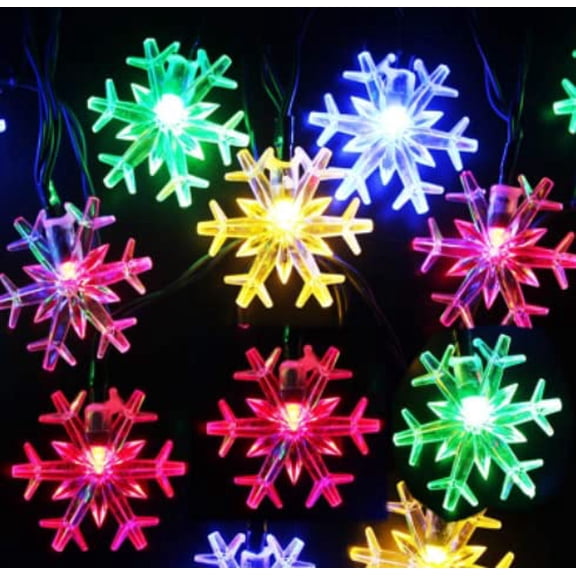 Solar Snowflake String Lights, Outdoor Garden Solar String Lights with 8 Modes Waterproof Solar Christmas Lights for Garden Party Christmas