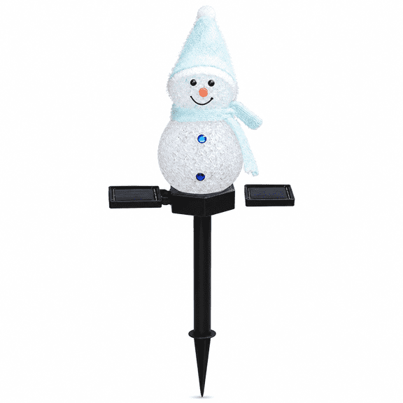 Solar Snowman Garden Stake Lights, Waterproof LED Christmas Pathway Decor with Auto On/Off, Festive Outdoor Landscape Lighting for Yard, Lawn, and Walkway, Holiday Winter Wonderland Decor
