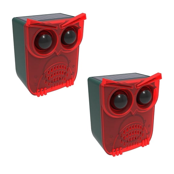 Solar Sound Strobe Motion Sensor Alarm,LED Red and Blue Flashing Warning Light Outdoor, 129db Noise Generator, 13 Sound Farm Yard Orchard Barn Security Alarm System