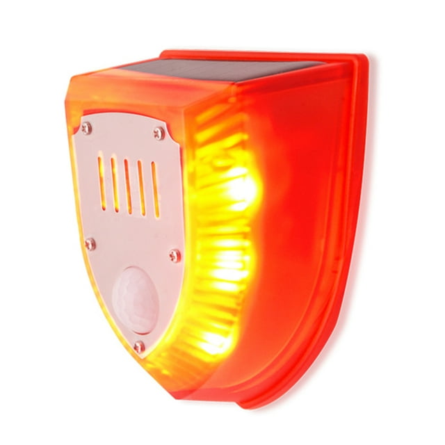 Solar Sound and Light Alarm Motion Sensor 110DB Sound Alert LED Flash